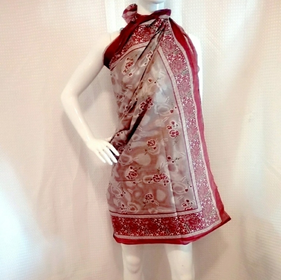 🌵2/$45 Gray Kanga, Beach Wrap, E. African  Sarong - Picture 2 of 4